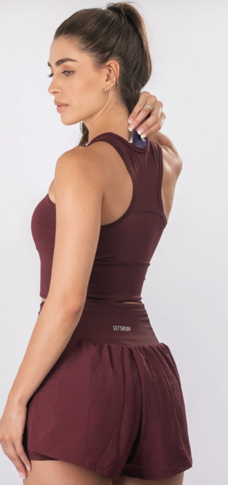 Cropped Run Let’s Gym burgundy
