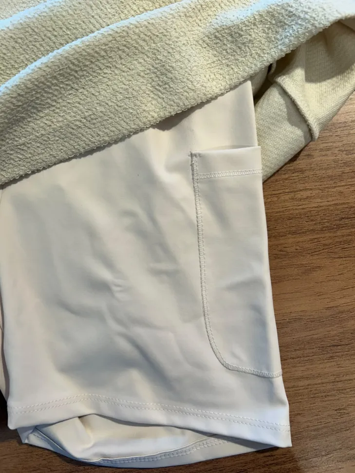 Saia short Celia texture Larulp off white - #3
