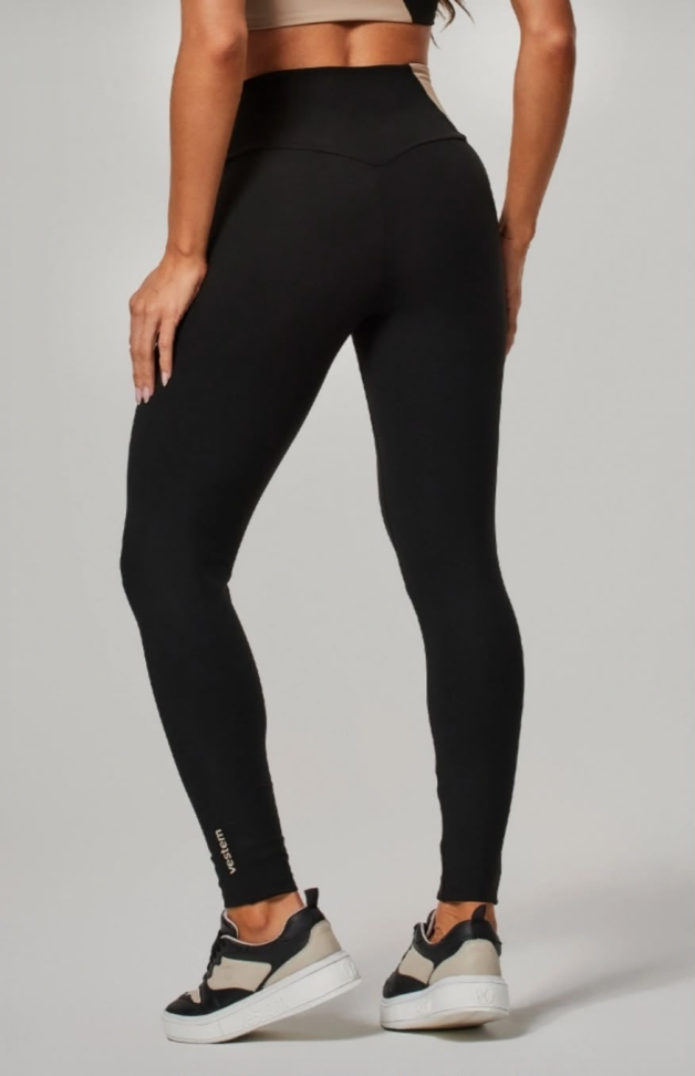 Legging Chape Up Vestem preto/bege - #3