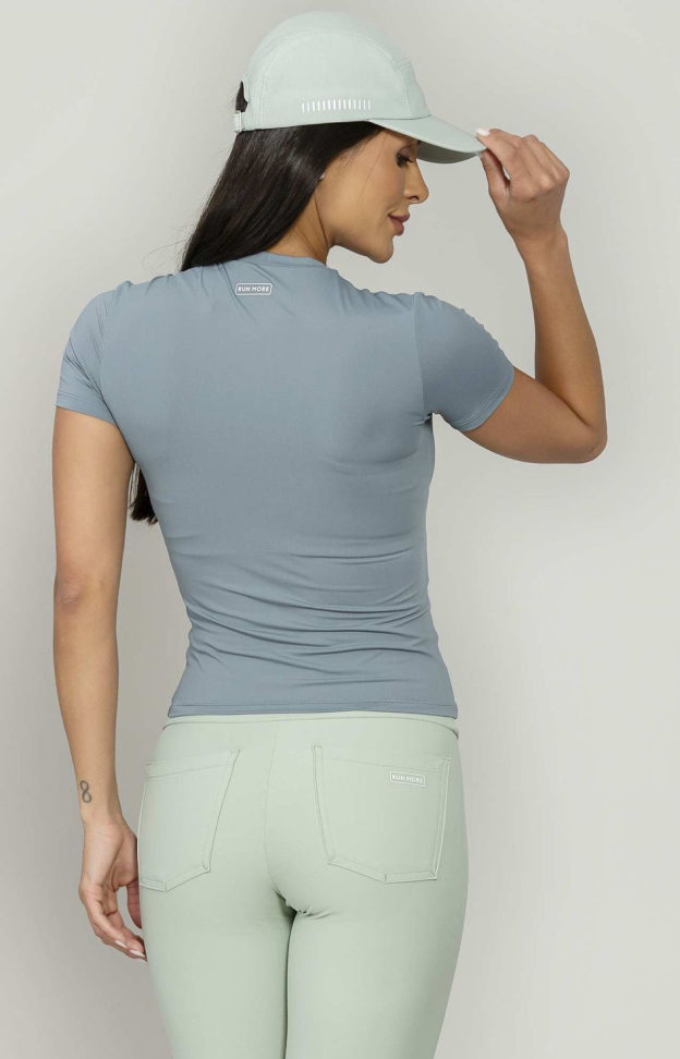 Baby Look com gola Run More verde - #3