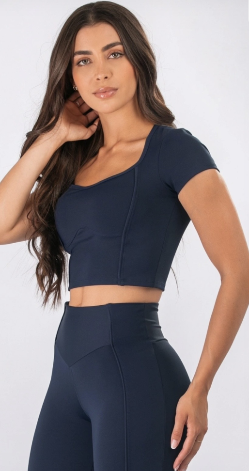 Cropped Intense Let’s Gym navy blue