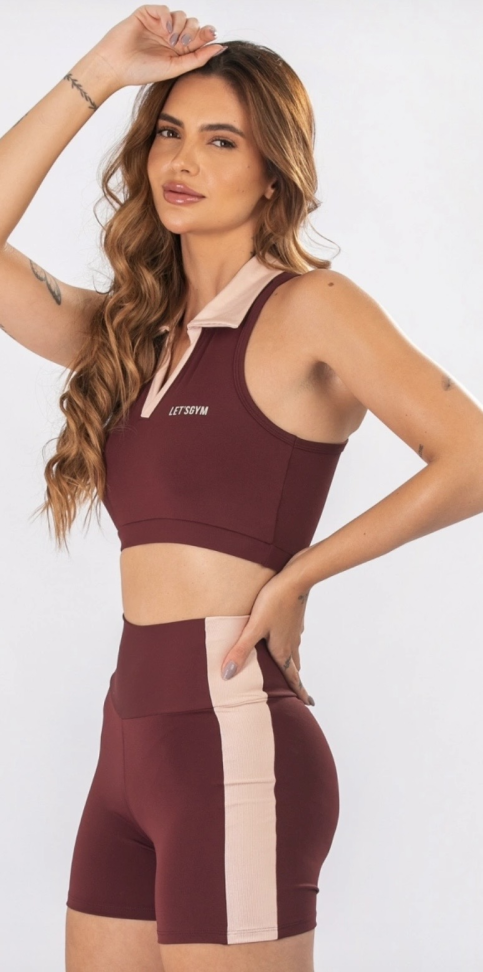 Cropped Court Let’s Gym burgundy
