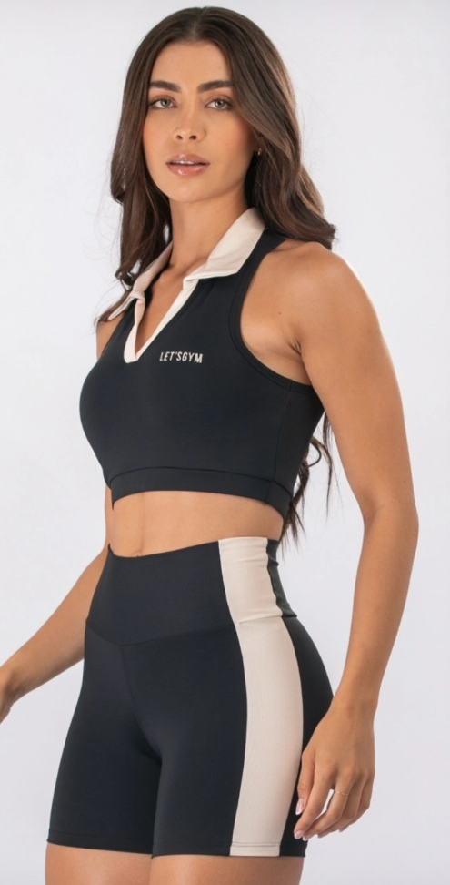 Cropped Court Let’s Gym preto