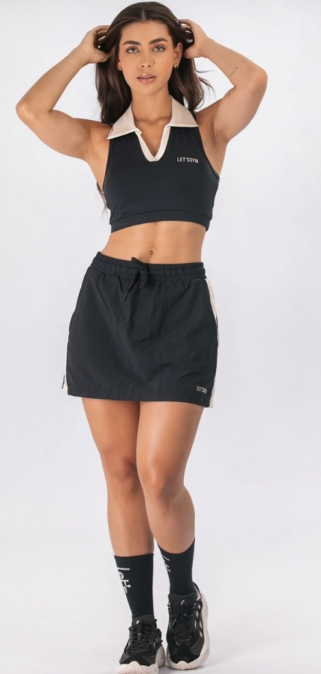 Short Saia Court Let’s Gym preto