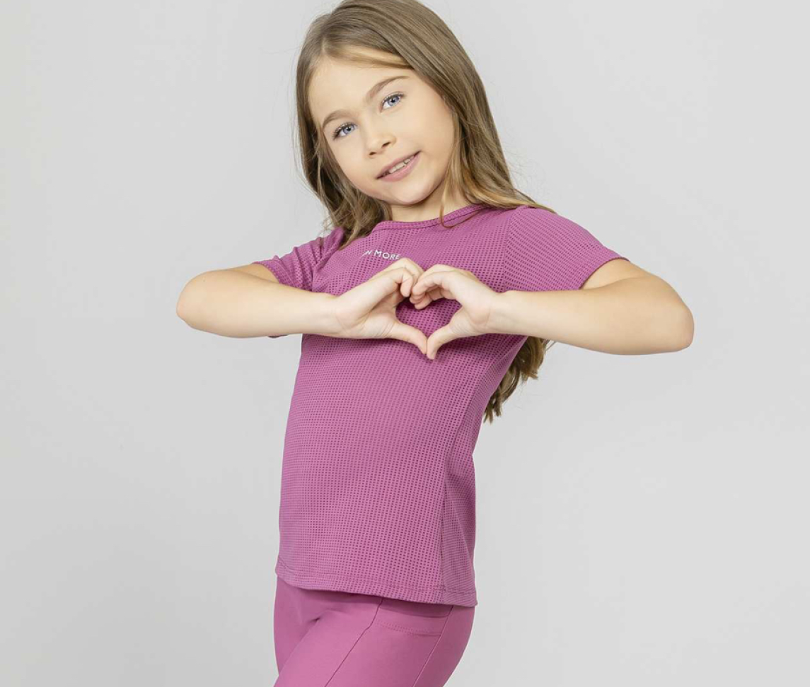 T-Shirt Decote Redondo Rosa