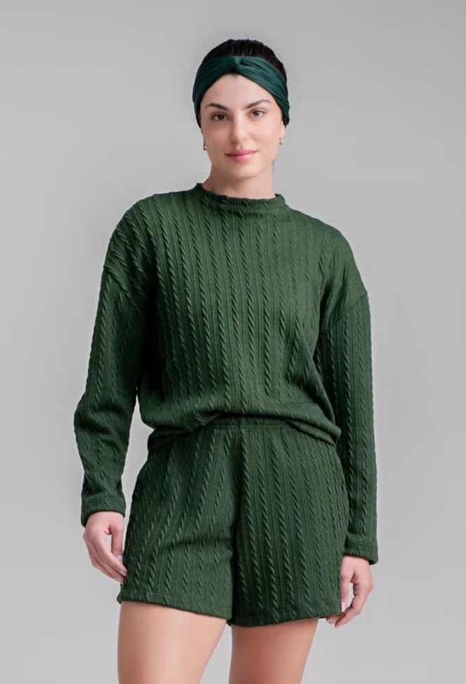 Blusa Trico manga longa Larulp verde