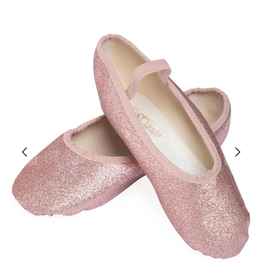 Sapatilha Meia Ponta Rosa Glitter