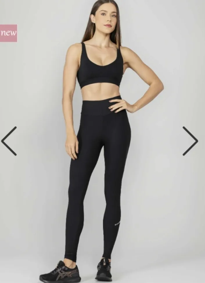 Legging com bolso preto Run More preto