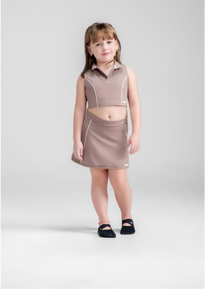 Short Saia Marrom Kids