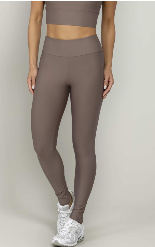 Legging com bolso Run More marrom