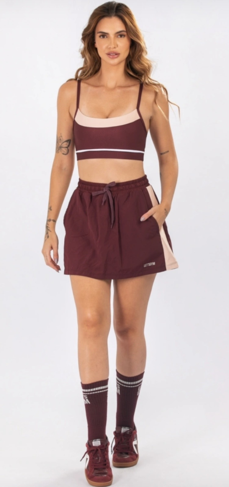 Short Saia Court Let’s Gym burgundy