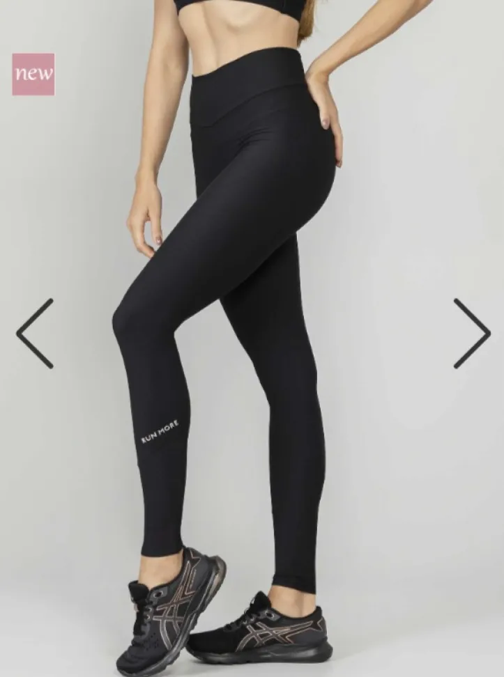 Legging com bolso preto Run More preto