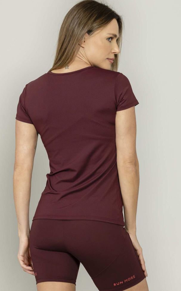 Baby look Decote redondo Run More bordo - #3