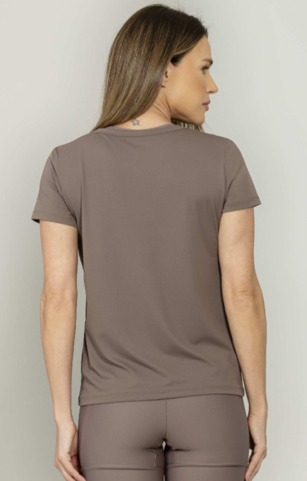 T-shirt decote redondo Run More marrom - #3