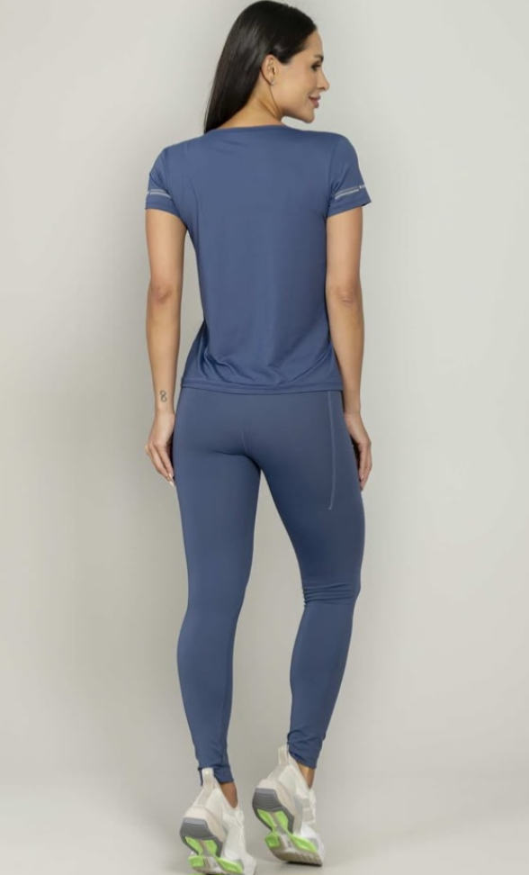 T-Shirt com recortes Run More azul - #3