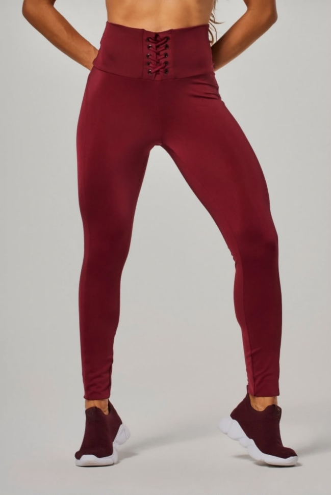 Legging Com Amarração Frontal Vestem vermelho