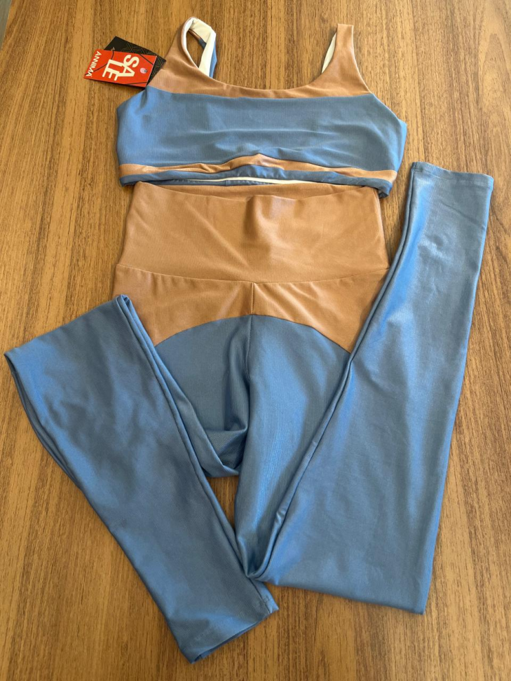 Conjunto Ânnima Azul com Beje