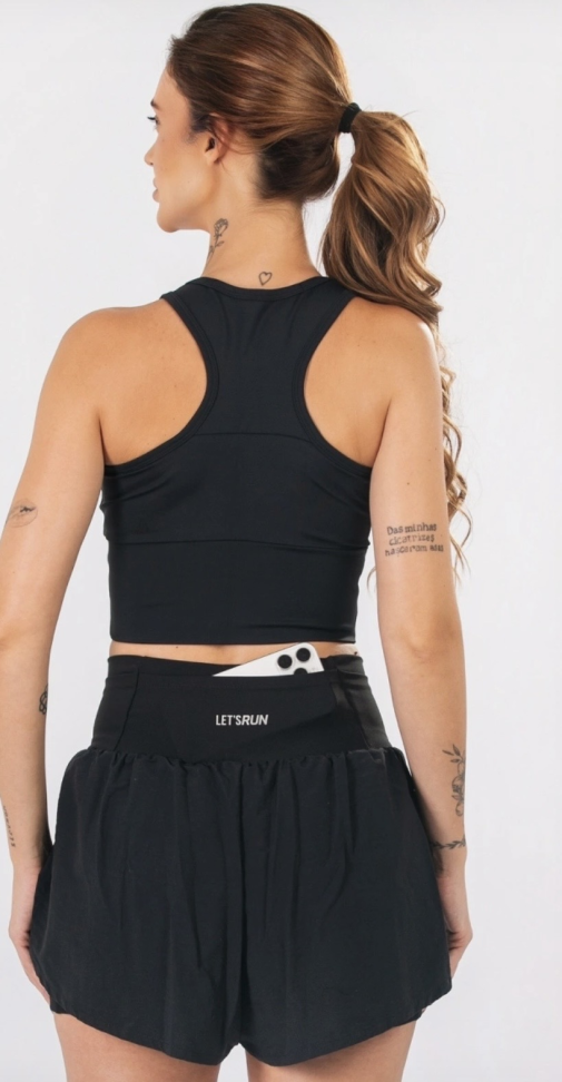 Cropped Run Let’s Gym preto - #3