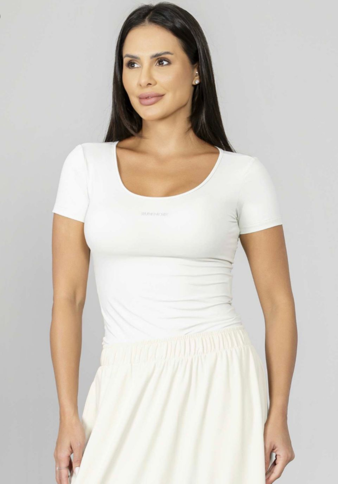 Blusa ajustada Run More bege