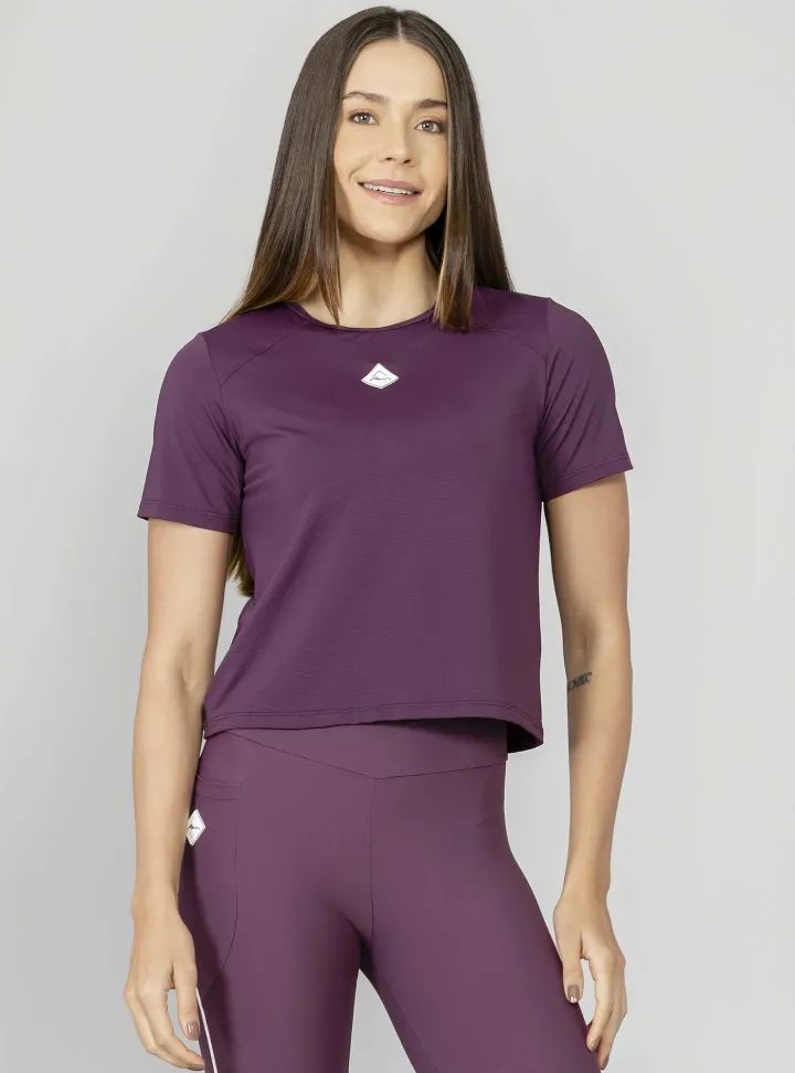 Blusa com recorte Run More roxo - #1