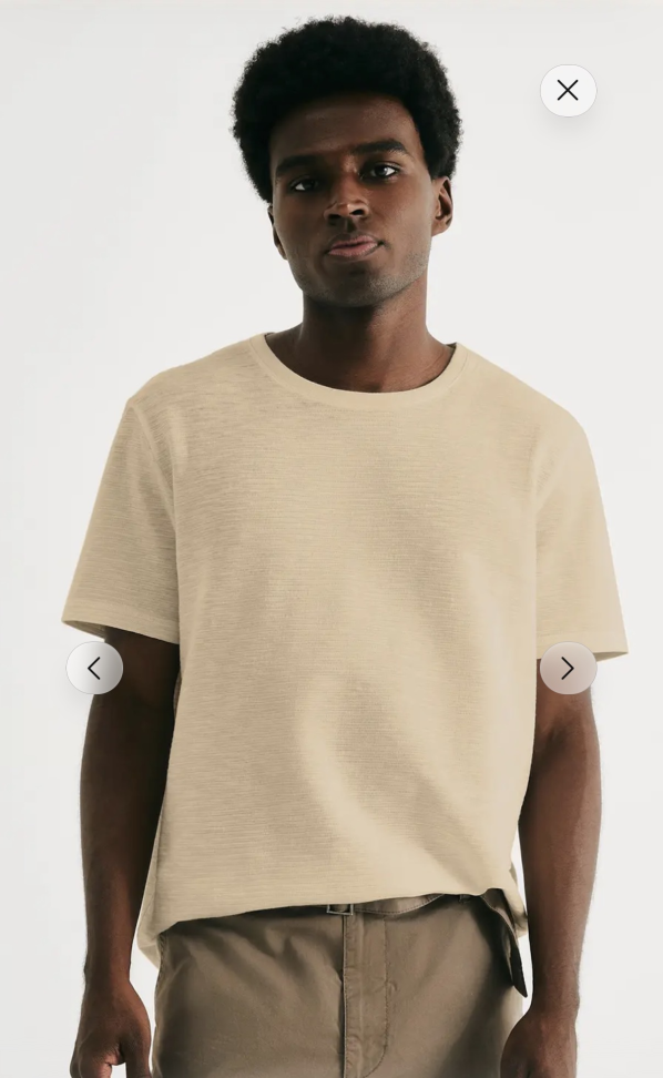 Camiseta Algodão Canelada Beje
