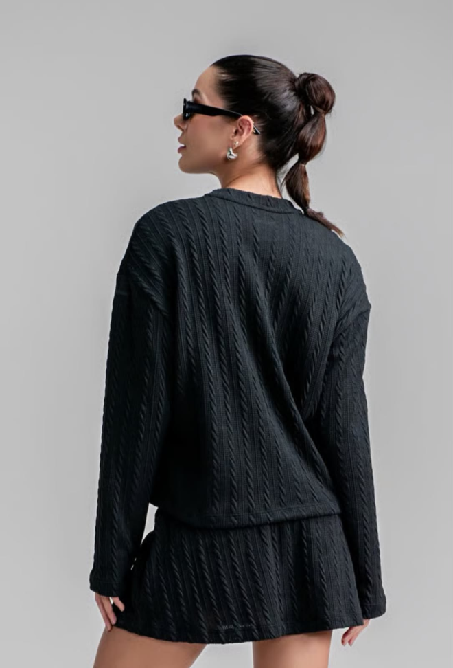 Blusa Trico manga longa Larulp preto - #3