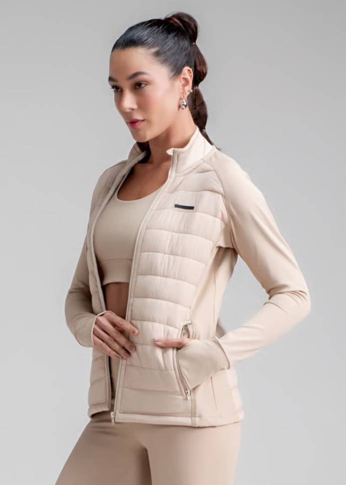 Jaqueta Puffer Larulp bege