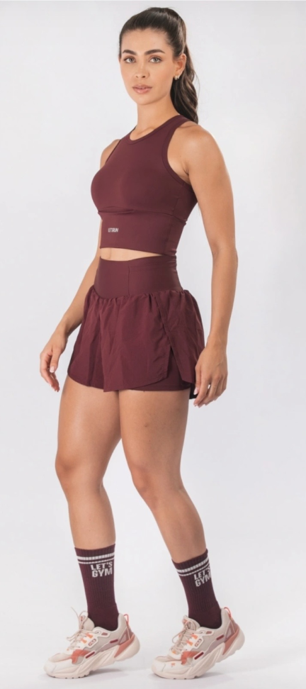 Short duplo Flow Let’s Gym burgundy