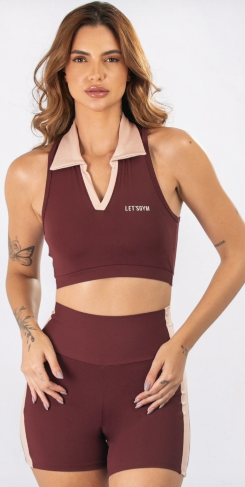 Cropped Court Let’s Gym burgundy