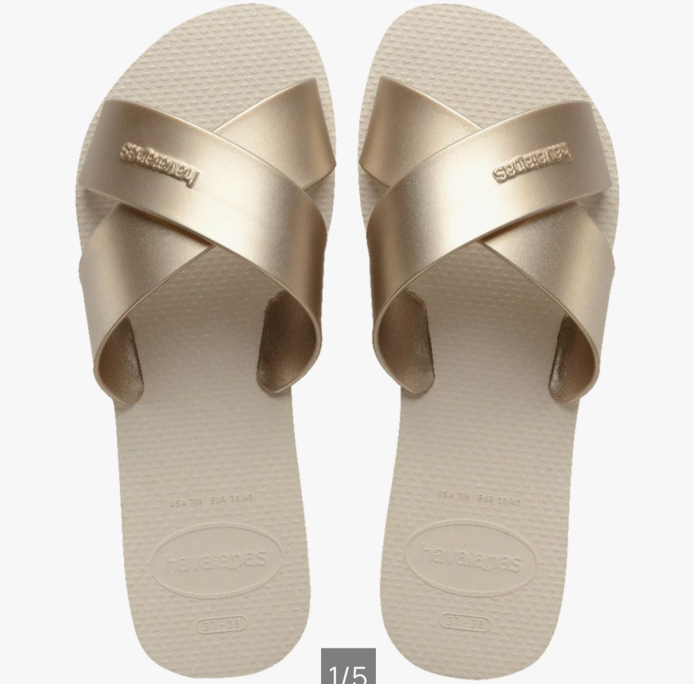 Havaianas Aqua Metalic Beje Palha