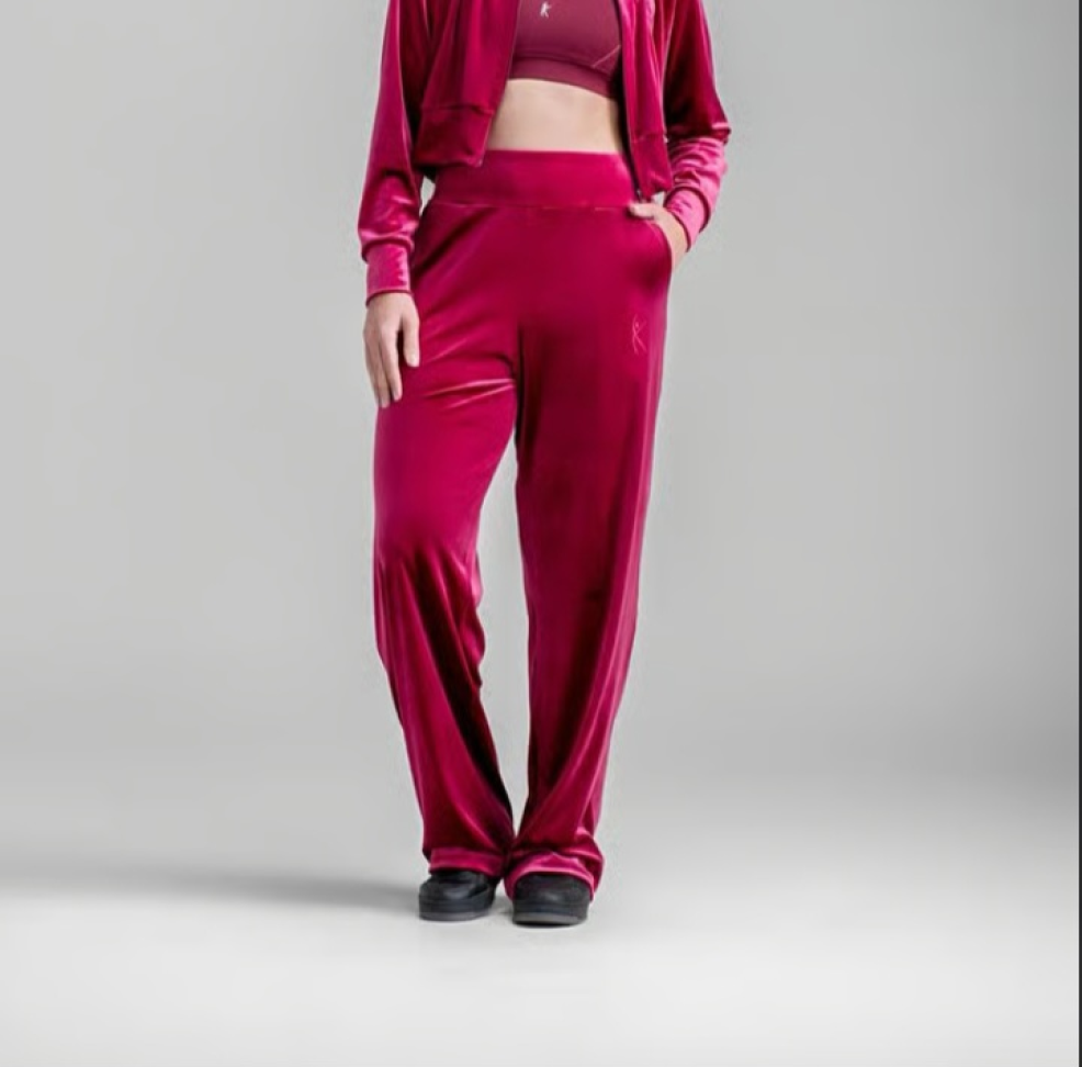 Calça Pantalona Sophie Larulp veludo vinho