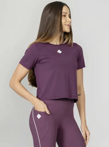 Blusa com recorte Run More roxo