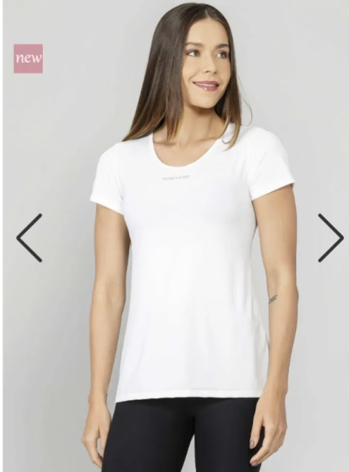 Blusa Alongada com Fenda Run More branco