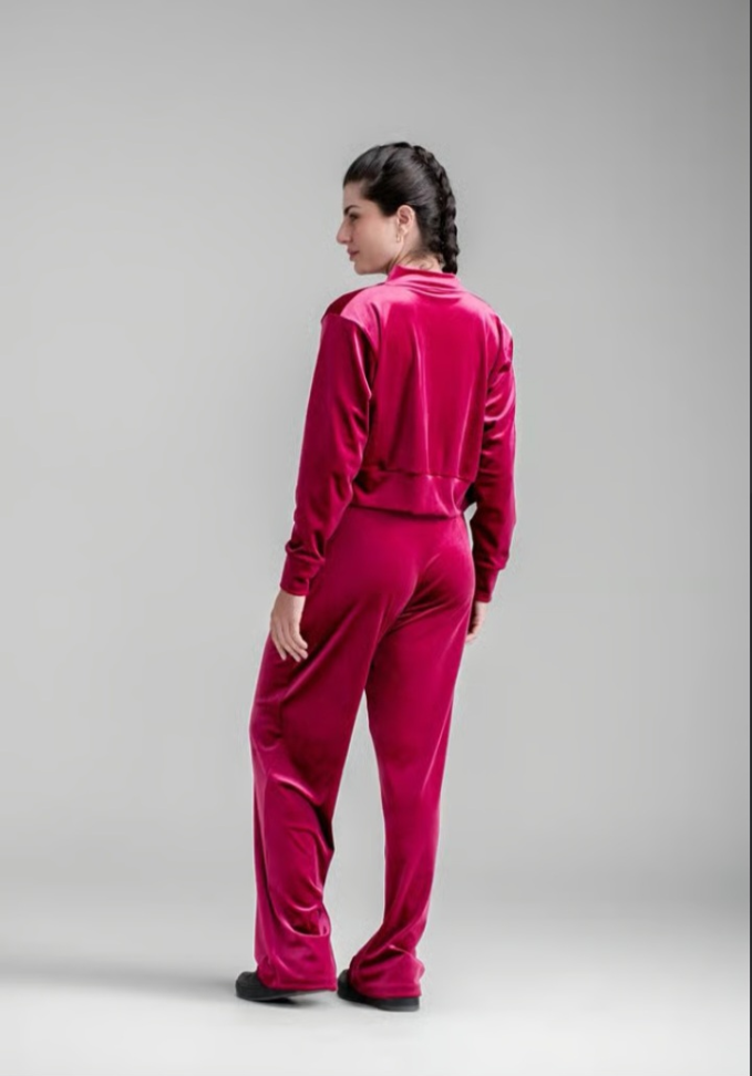 Jaqueta Cropped Larulp veludo vinho - #3