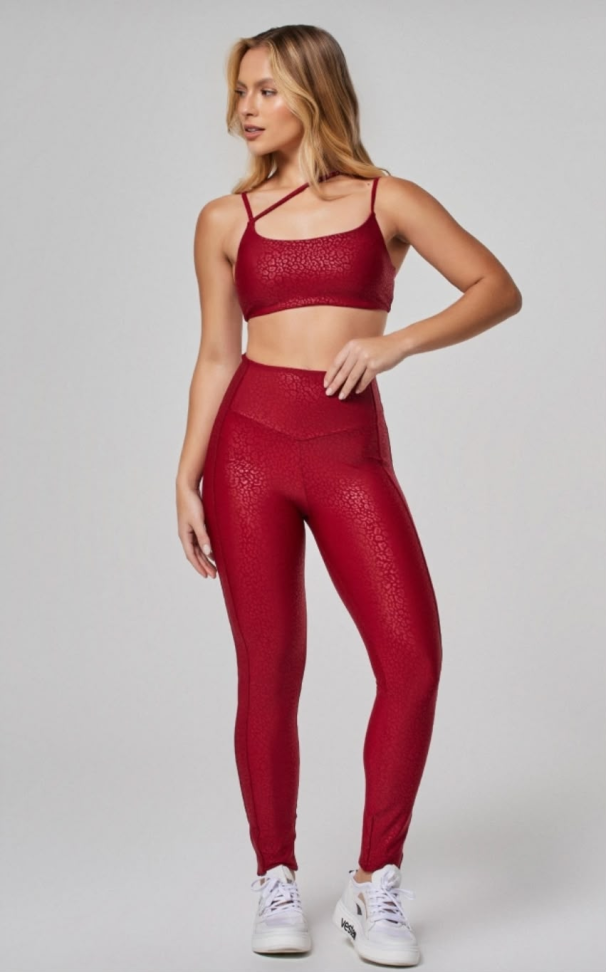Legging Estampa onça Vestem vermelho