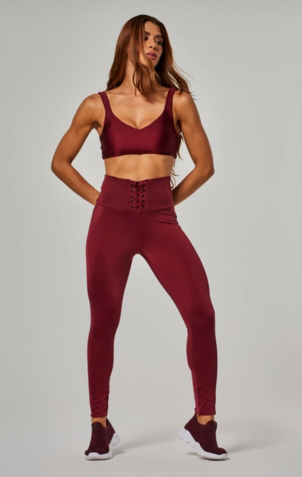 Legging Com Amarração Frontal Vestem vermelho