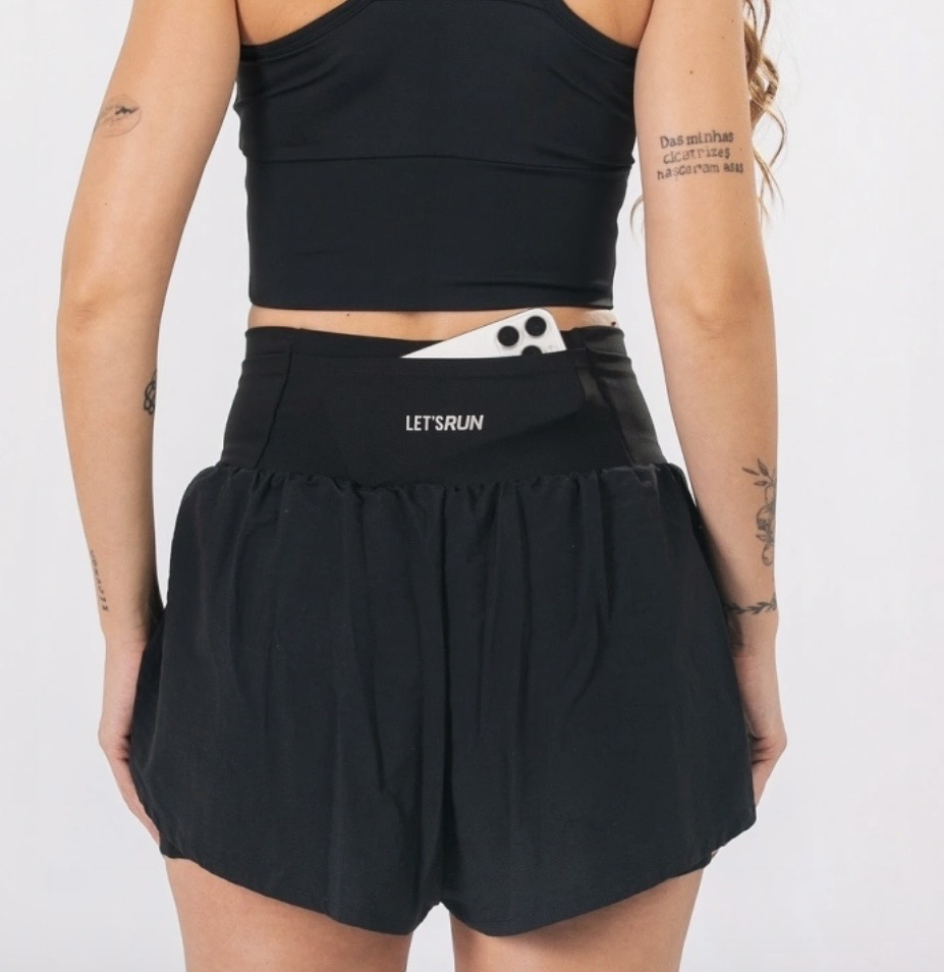 Short Duplo Flow Let’s Gym preto - #4