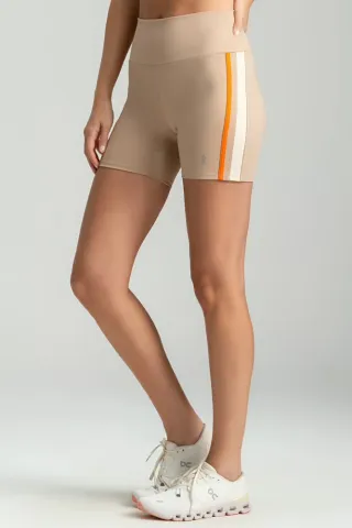 Shorts Larulp Neil Basic Beje Canela/Laranja