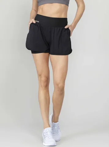 Short duplo Run More preto