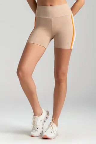 Shorts Larulp Neil Basic Beje Canela/Laranja