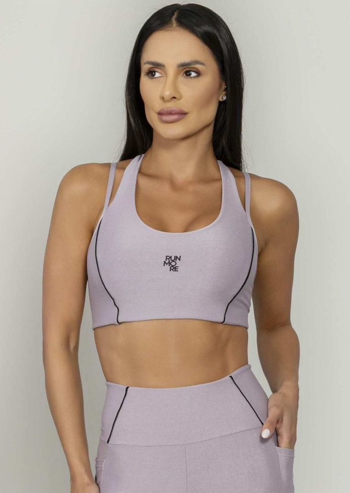 Top Alta sustentação Run More roxo