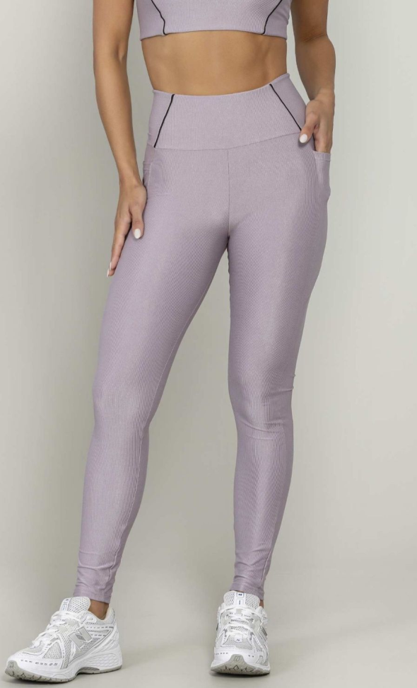 Legging com bolso roxo Run More