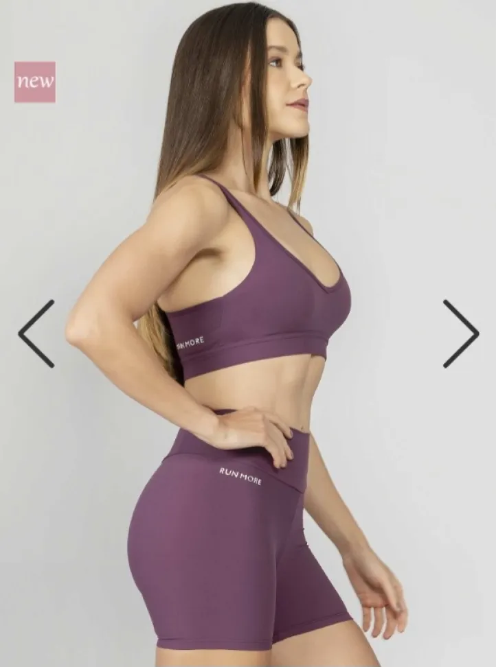 Top media sustentação Run More roxo