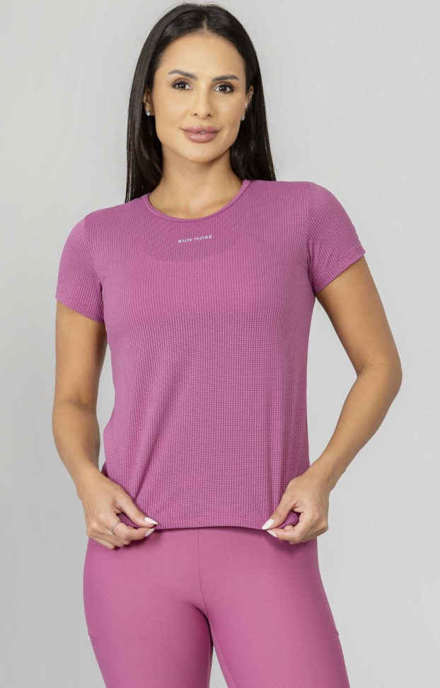 T-Shirt com recortes Run More rosa