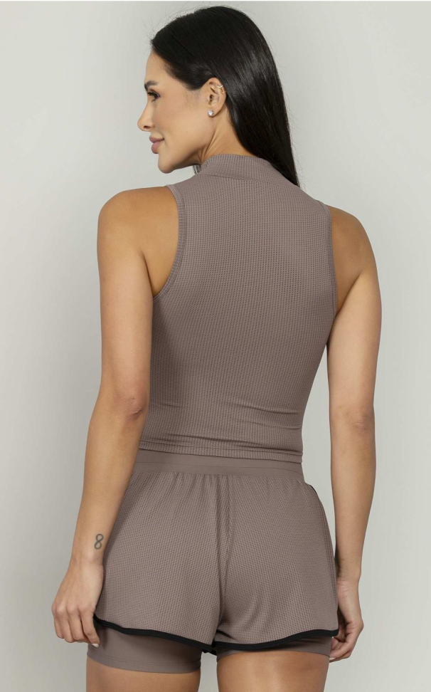 Blusa cropped Run More marrom - #3