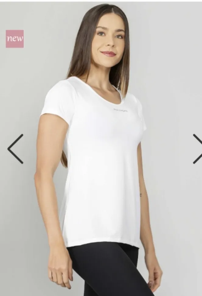 Blusa Alongada com Fenda Run More branco