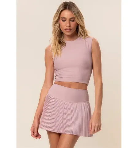 Saia Plissada Vivame Rosa