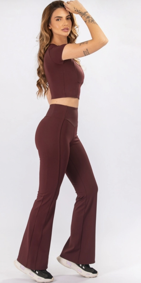 Legging Flare Let’s Gym burgundy