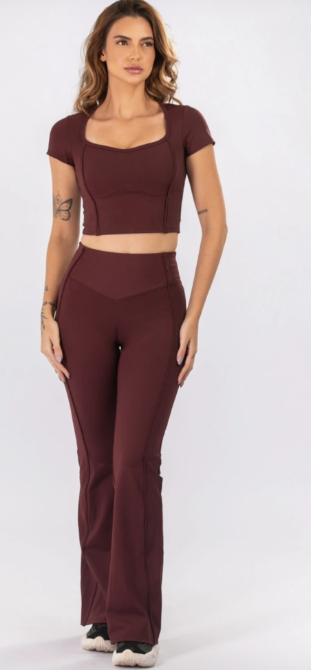 Legging Flare Let’s Gym burgundy