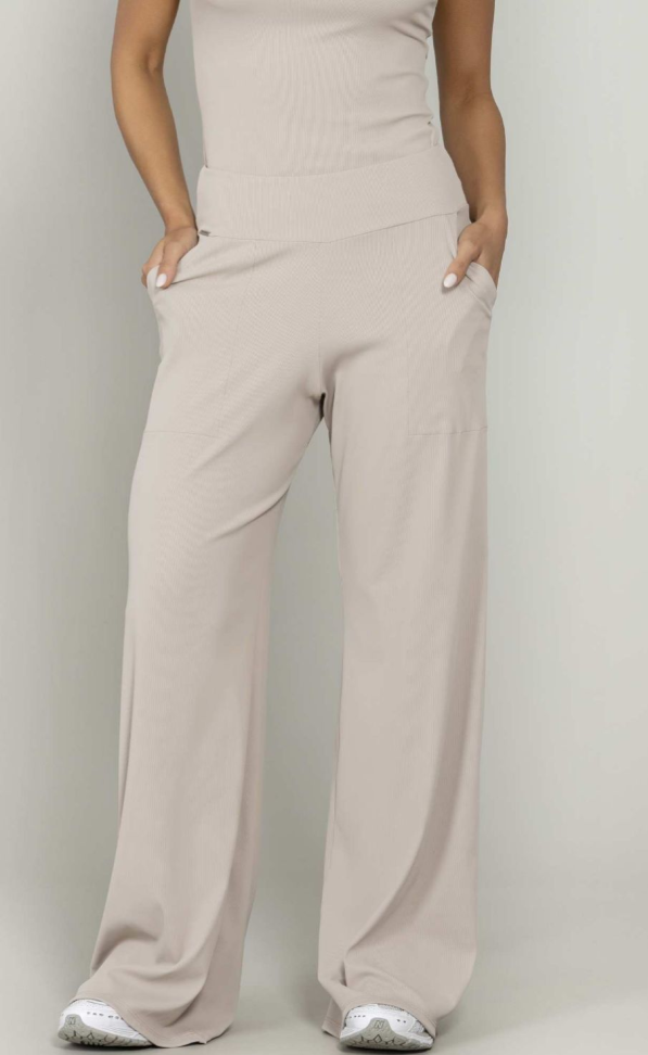 Calca Pantalona Run More bege